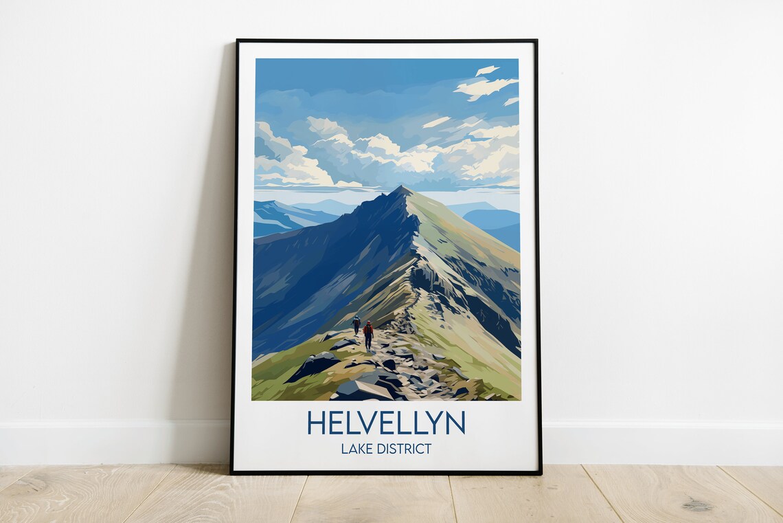 Helvellyn Travel Poster, Lake District Custom Keepsake