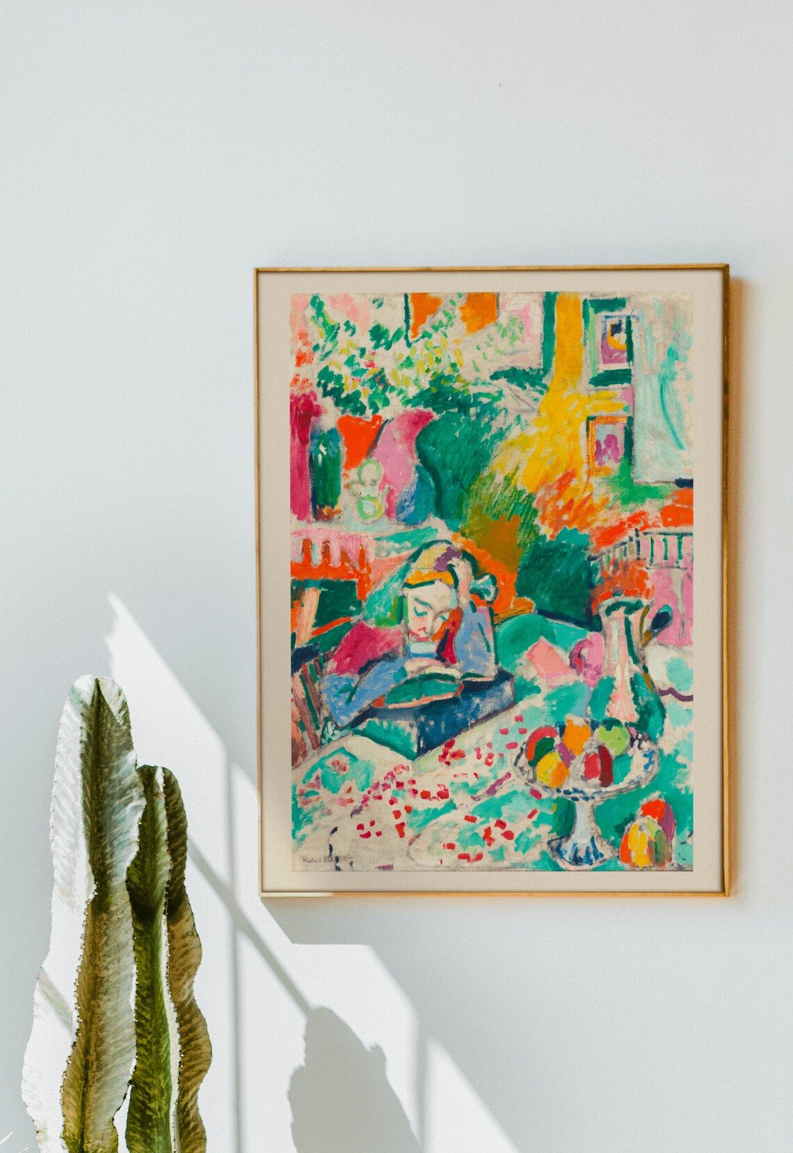 Henri Matisse Girl Reading Bordered Fauvist Interior Art Poster - Image 2