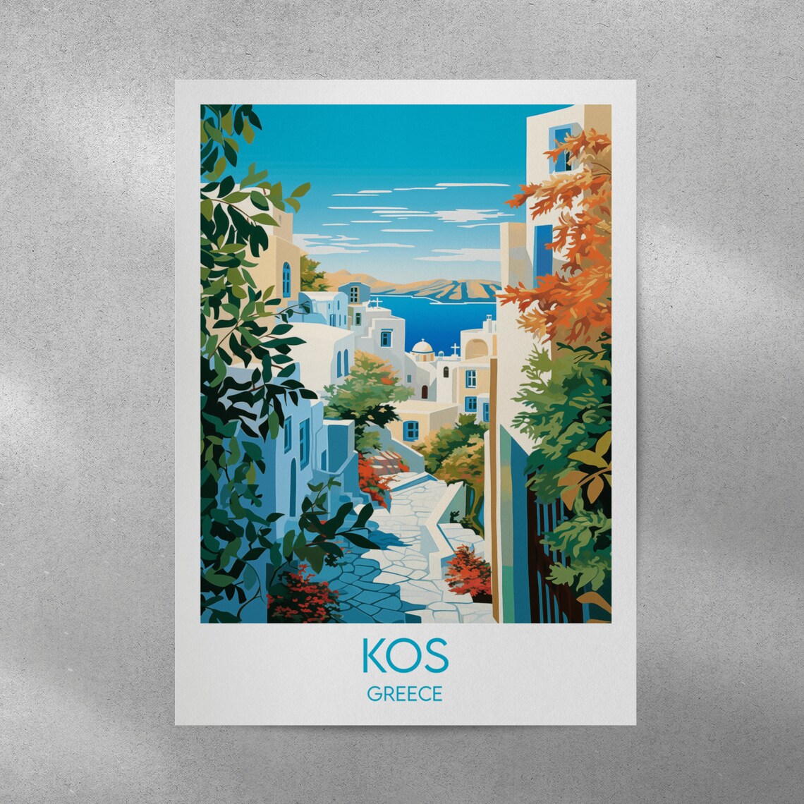 Kos Travel Poster Greece, Custom Personalised Gift - Image 5