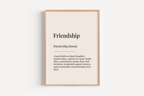 Friendship Definition Dictionary Poster Art Print