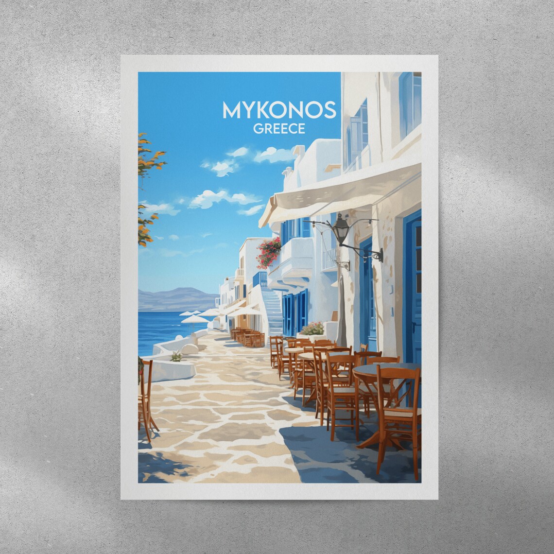 Mykonos Travel Poster, Greece Custom Personalised - Image 5