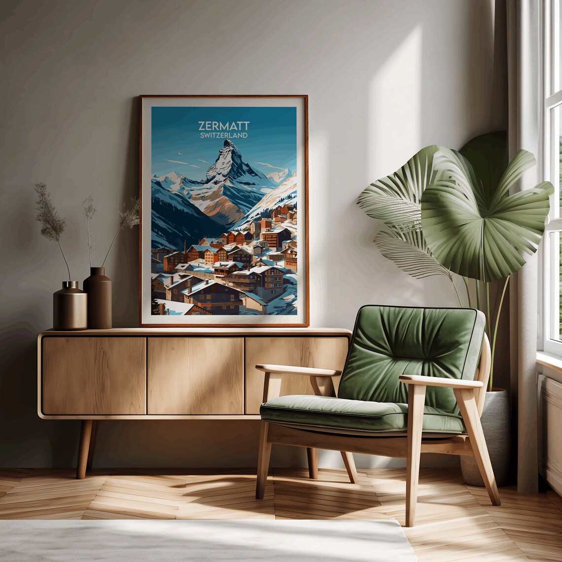Zermatt Ski Travel Poster, Switzerland Destination - Image 2