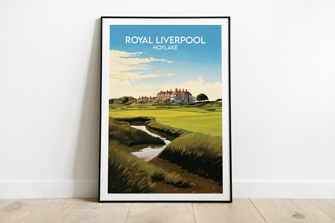 Royal Liverpool Hoylake England Vintage Links Golf Travel Poster