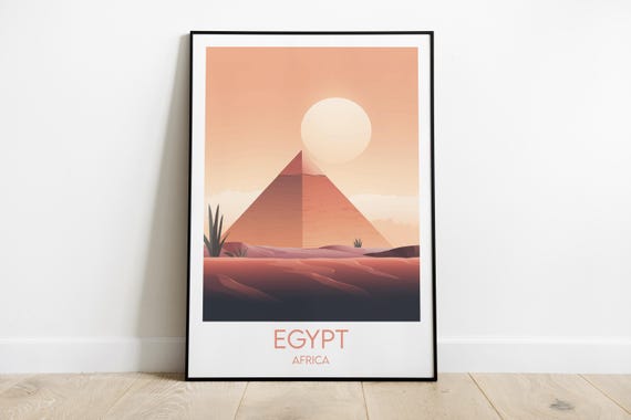 Egypt Travel Print Pyramids Poster Custom Personalised Wedding Birthday Gift