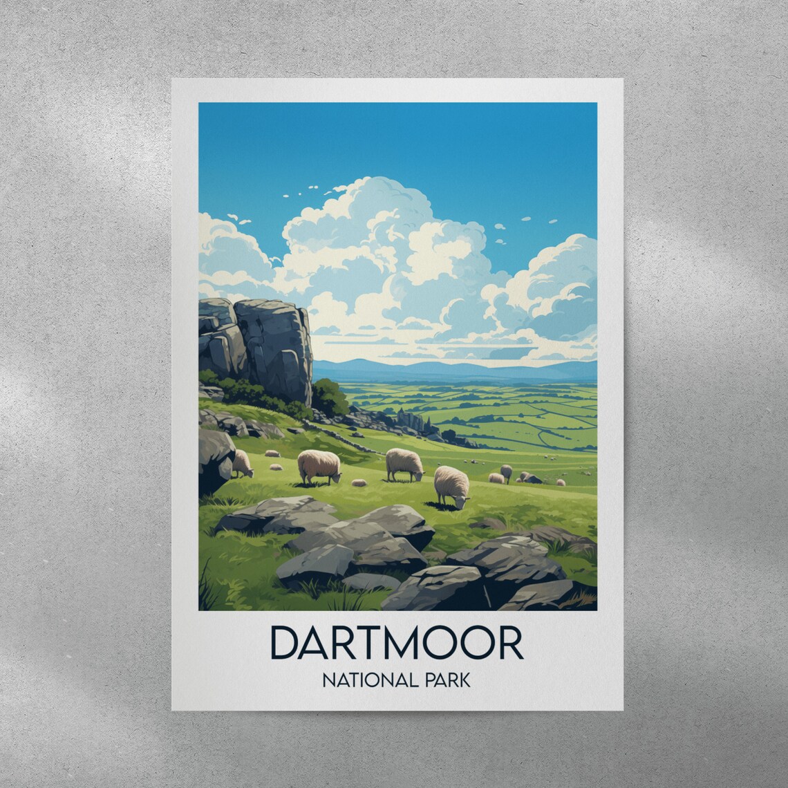 Dartmoor National Park Travel Poster, UK Custom Personalised - Image 5