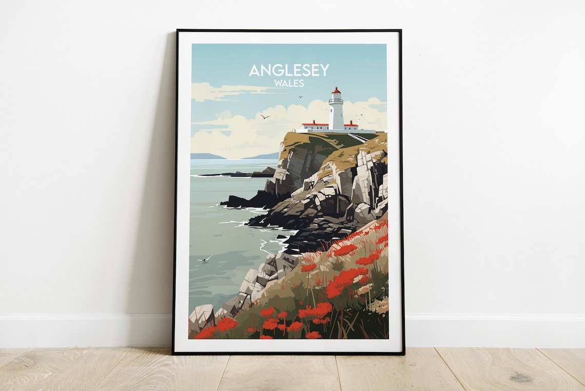 Anglesey Travel Poster, Wales Custom Personalised