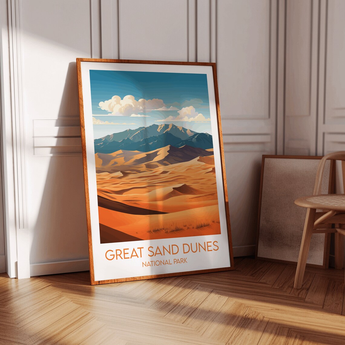 Great Sand Dunes National Park Golden Desert Peaks Travel Poster - Image 2