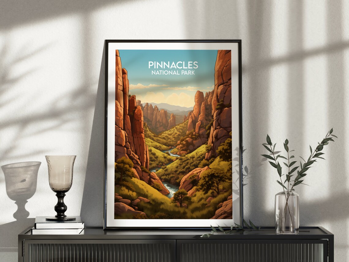Pinnacles National Park Canyon Stream Valley Rocks Travel Poster - Image 5