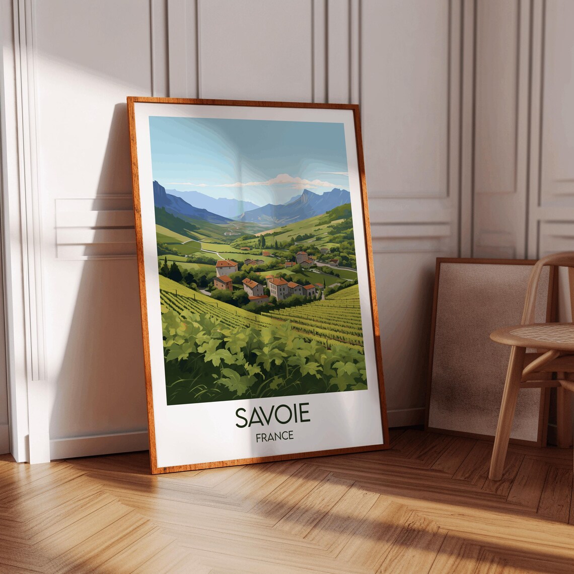 Savoie France Mountain Vineyards Village View Scenic Travel Print - Image 3