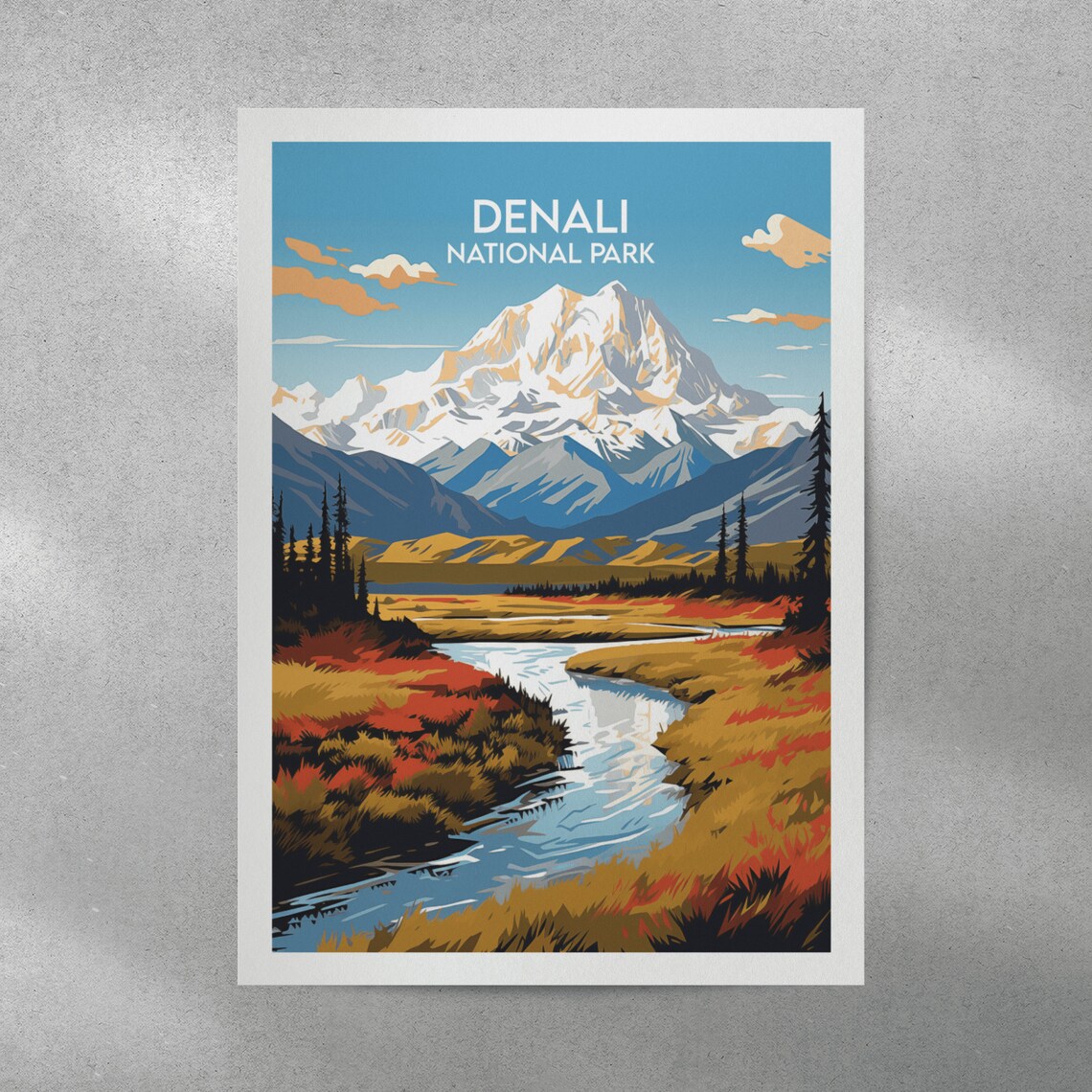 Denali National Park Travel Poster, Alaska Print - Image 2