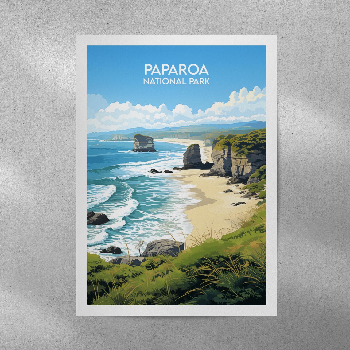 Paparoa National Park Coastal Cliffs Vintage Style Travel Poster - Image 4
