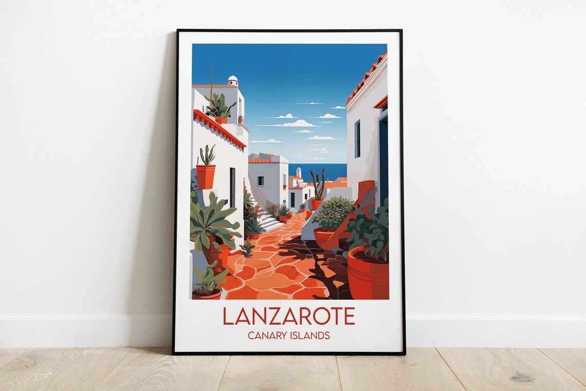 Lanzarote Travel Poster, Canary Islands Custom Gift