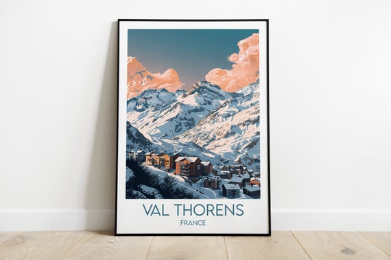 Val Thorens Ski Travel Print France Poster Custom Personalised Wedding Birthday Gift