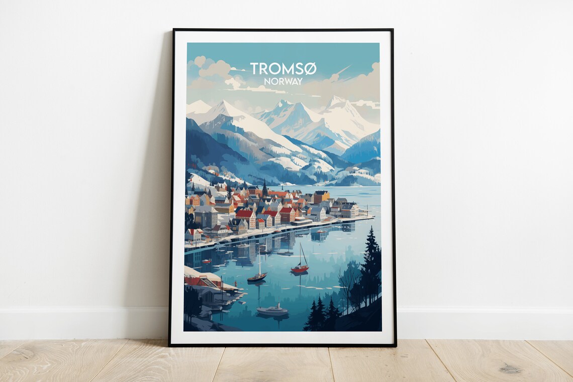 Tromso Travel Poster, Custom Norway Place Print