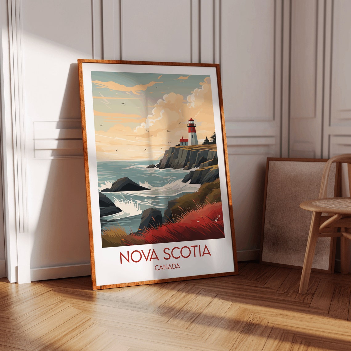 Nova Scotia Canada Lighthouse Coastline Vintage Travel Poster - Image 2
