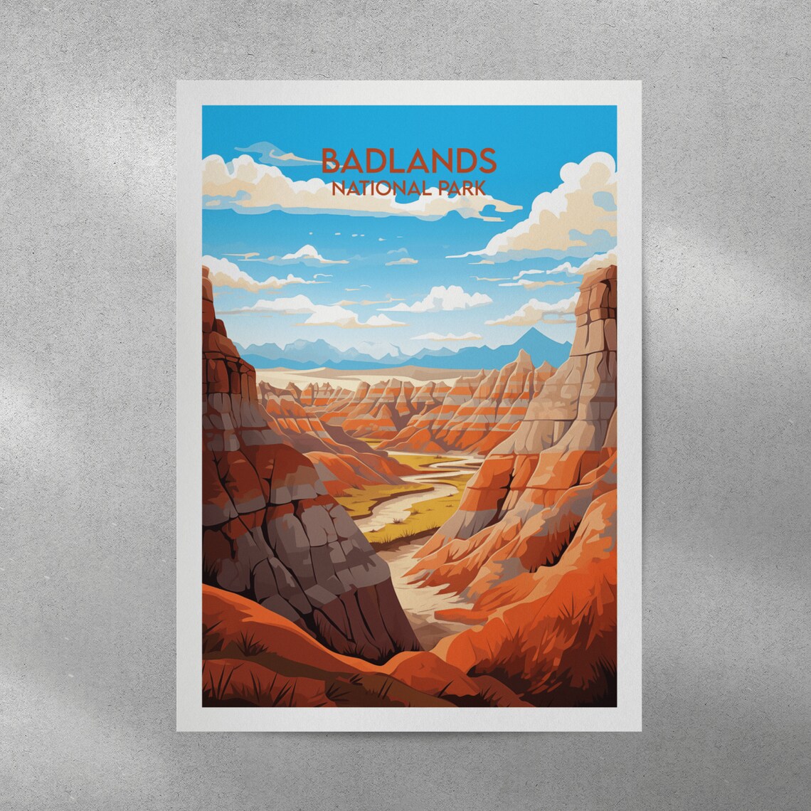 Badlands National Park Striped Canyon Landscape Travel Poster - Image 3
