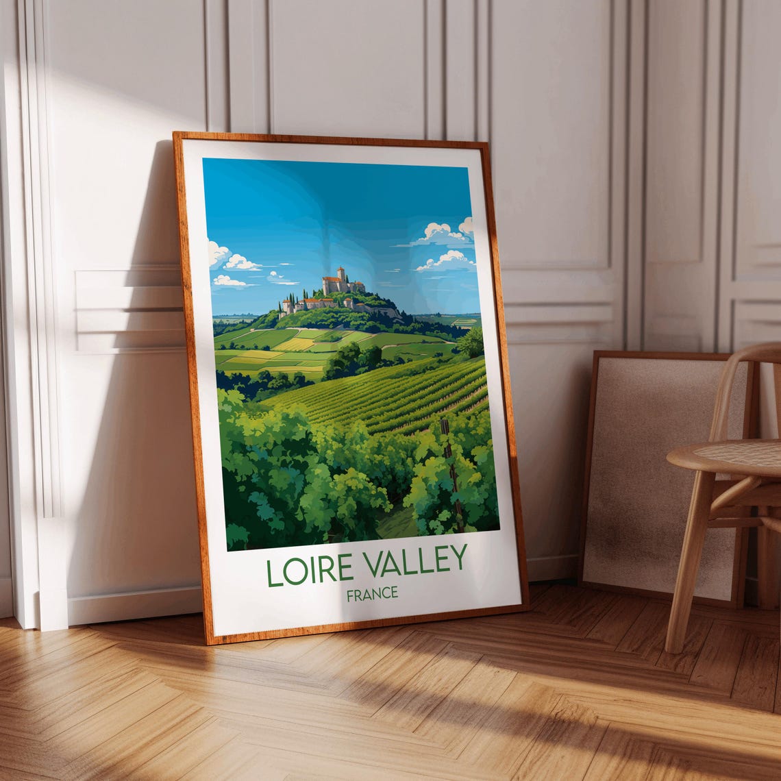 Loire Valley France Vineyard Chateau Vintage Style Art Poster - Image 3