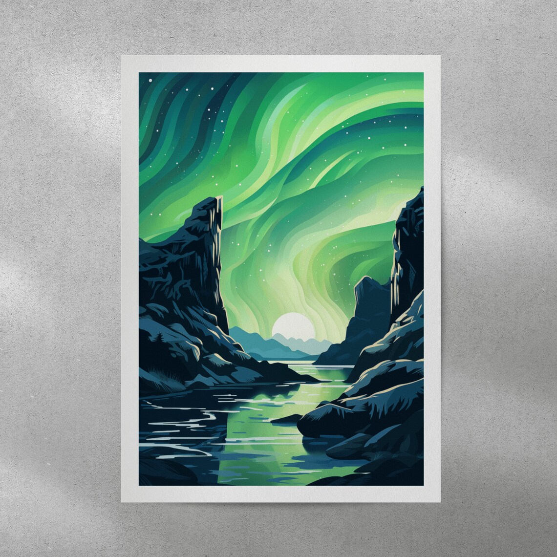 Northern Lights Poster, Scandinavia Travel Poster - Image 5