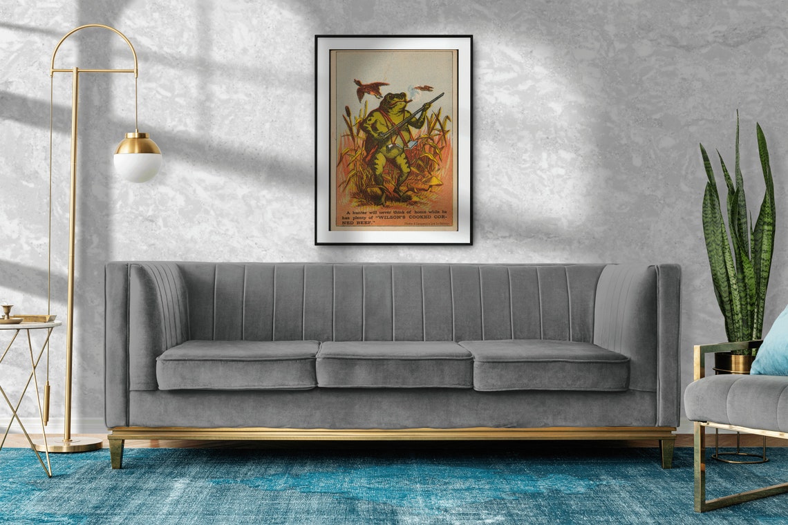 Vintage Frog Poster Wall Art Print A3 A4 A5 Funny Bathroom Kitchen Office Hunting Shooting Game Gift Home Decor Accessories - Image 2