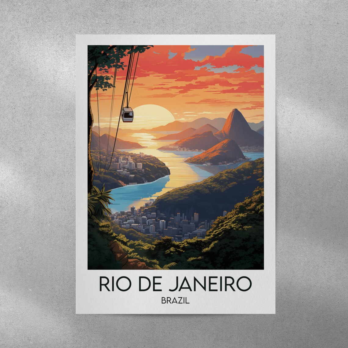 Rio De Janeiro Travel Poster, Custom Personalised Print - Image 3