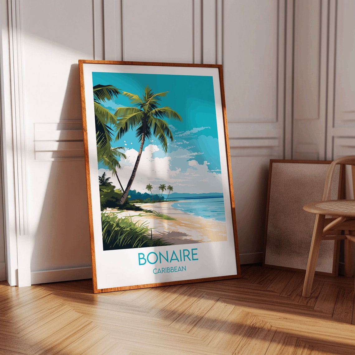 Bonaire Travel Print Caribbean Poster Custom Personalised Wedding Birthday Gift - Image 2