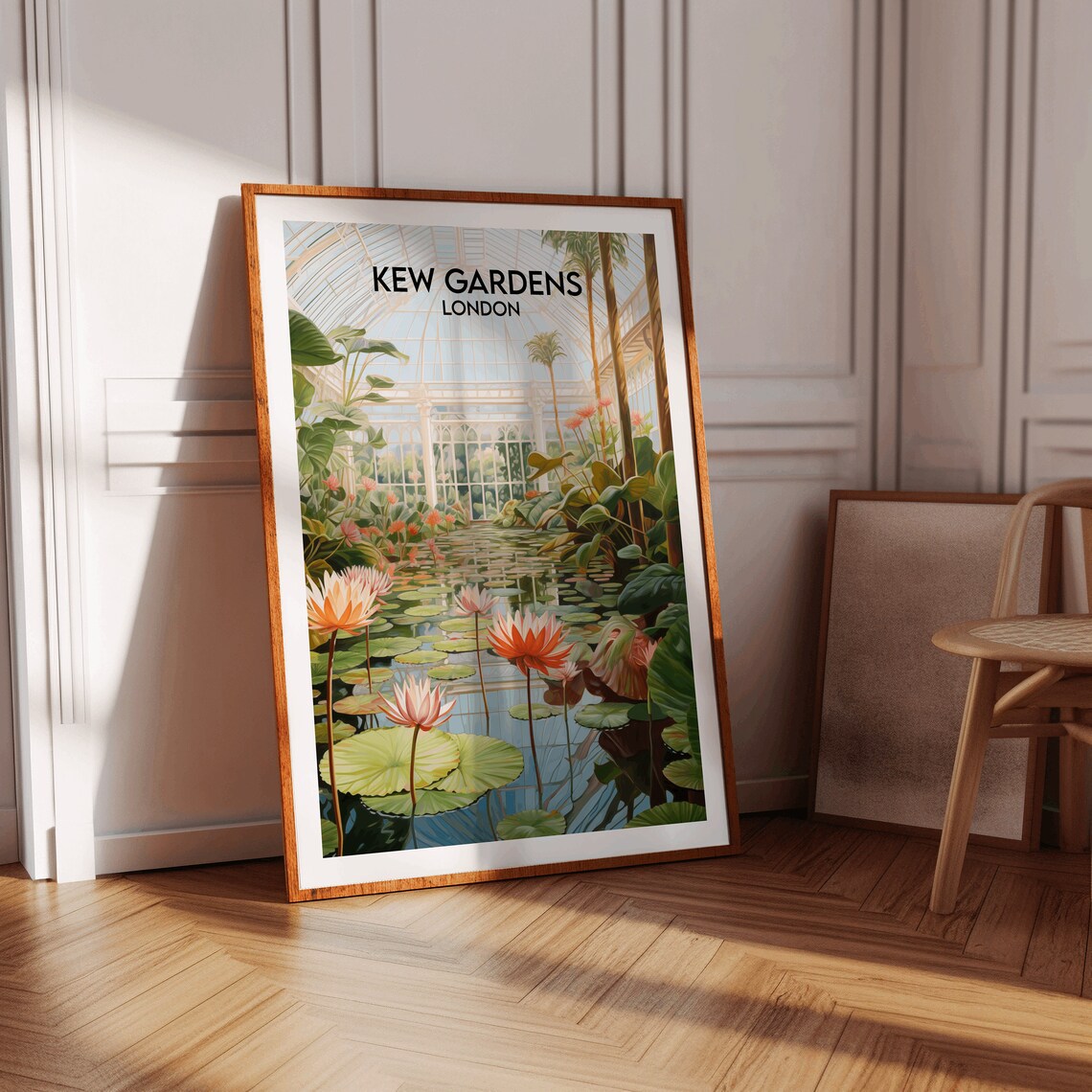 Kew Gardens London Waterlily Pond Glasshouse Interior Travel Poster - Image 2
