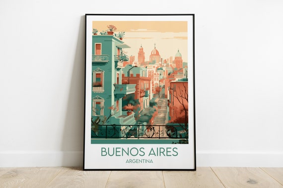 Buenos Aires Travel Print Argentina Poster Custom Personalised Wedding Birthday Gift