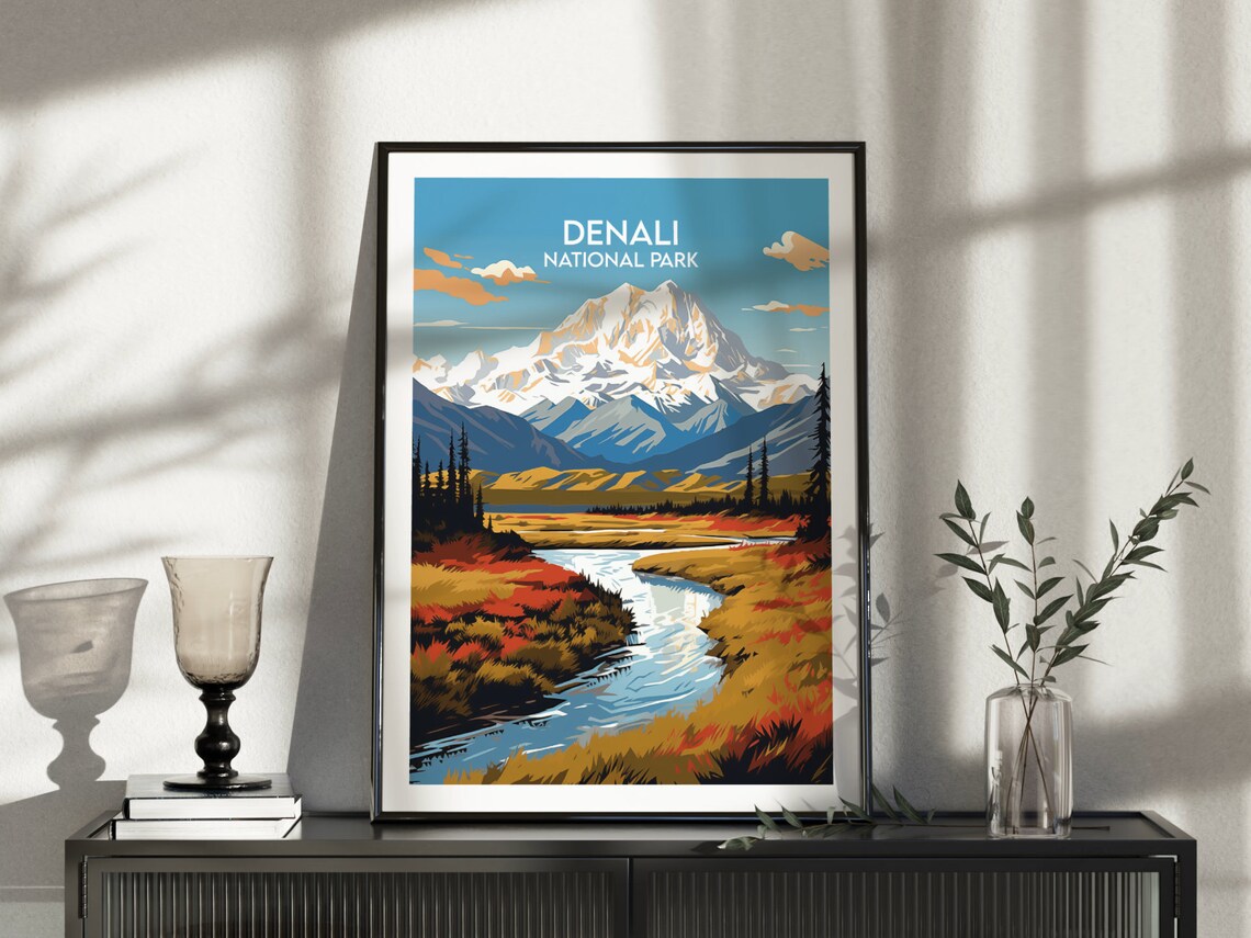 Denali National Park Travel Poster, Alaska Print - Image 3
