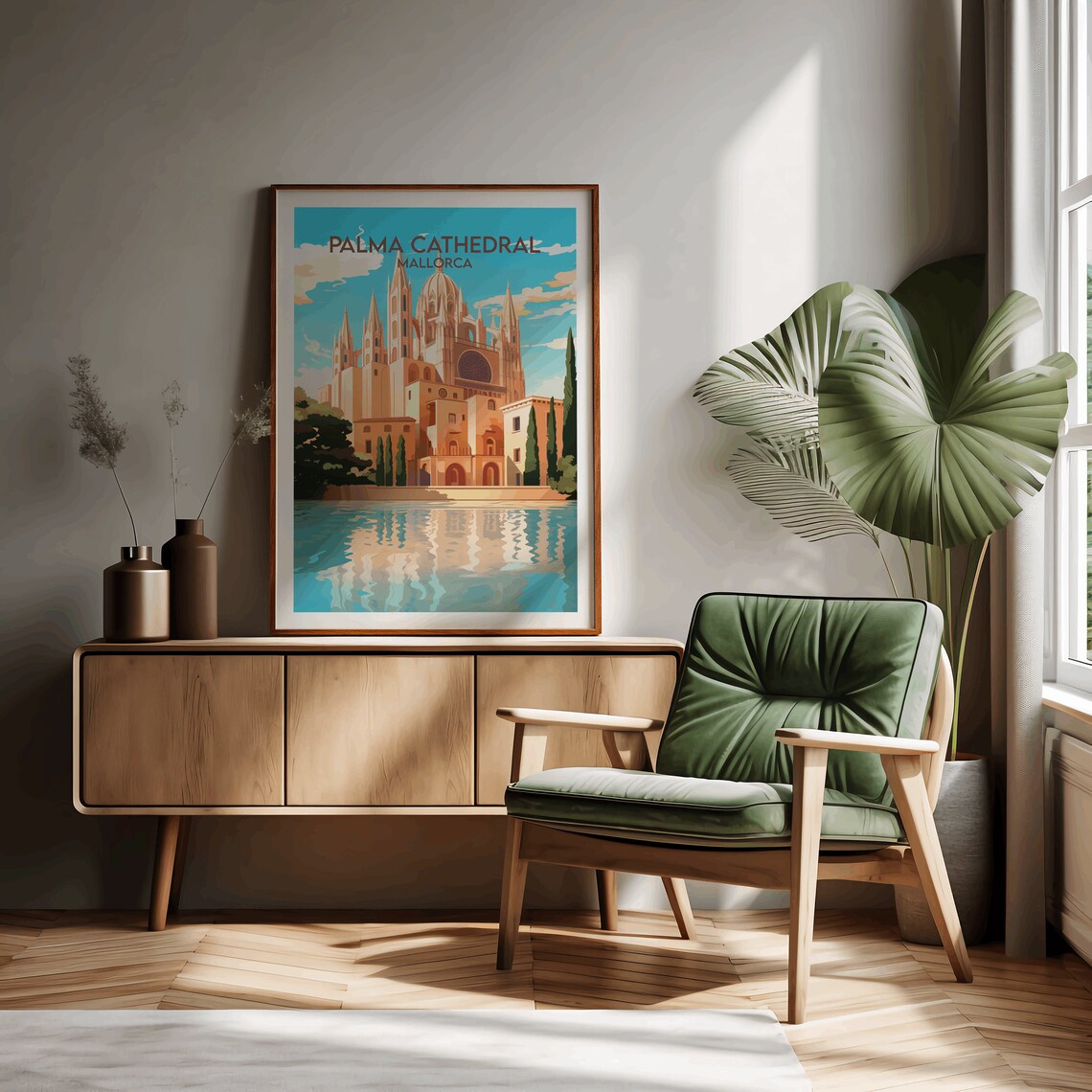 Palma Cathedral Travel Poster, Custom Personalised - Image 3