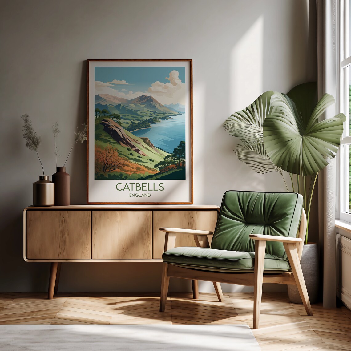 Catbells Travel Poster, Lake District Personalised - Image 3