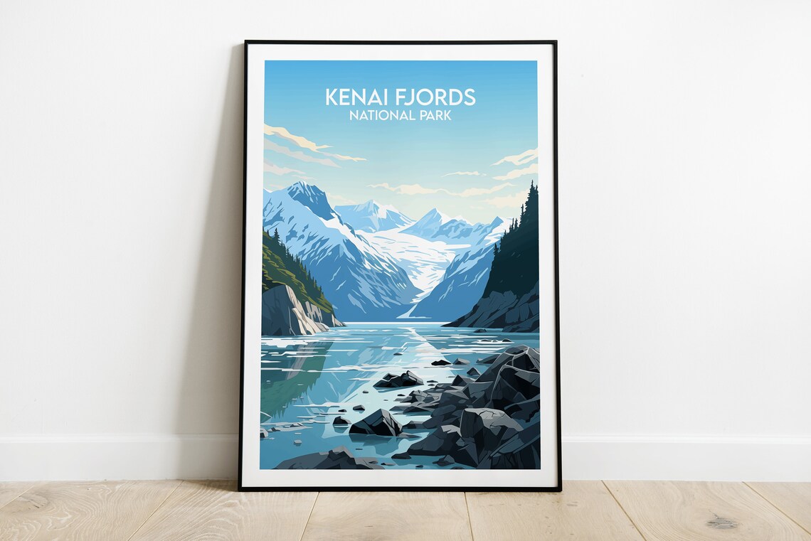 Kenai Fjords National Park Glacier Valley Rocky Shore Poster