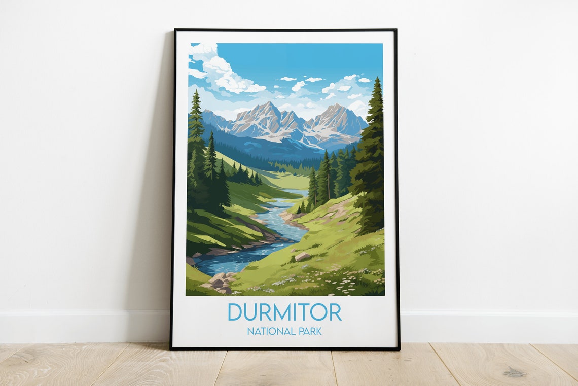 Durmitor National Park Montenegro Mountain River Valley Poster