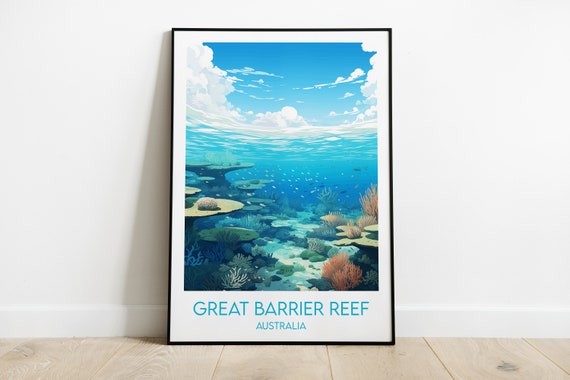Great Barrier Reef Travel Poster, Australia Custom