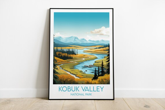 Kobuk Valley National Park Tundra River Autumn Landscape Poster