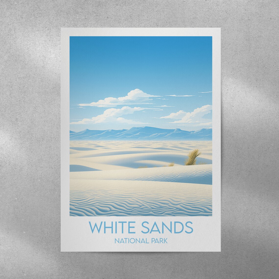 White Sands National Park Rippled Dunes Mountain Travel Poster - Image 4