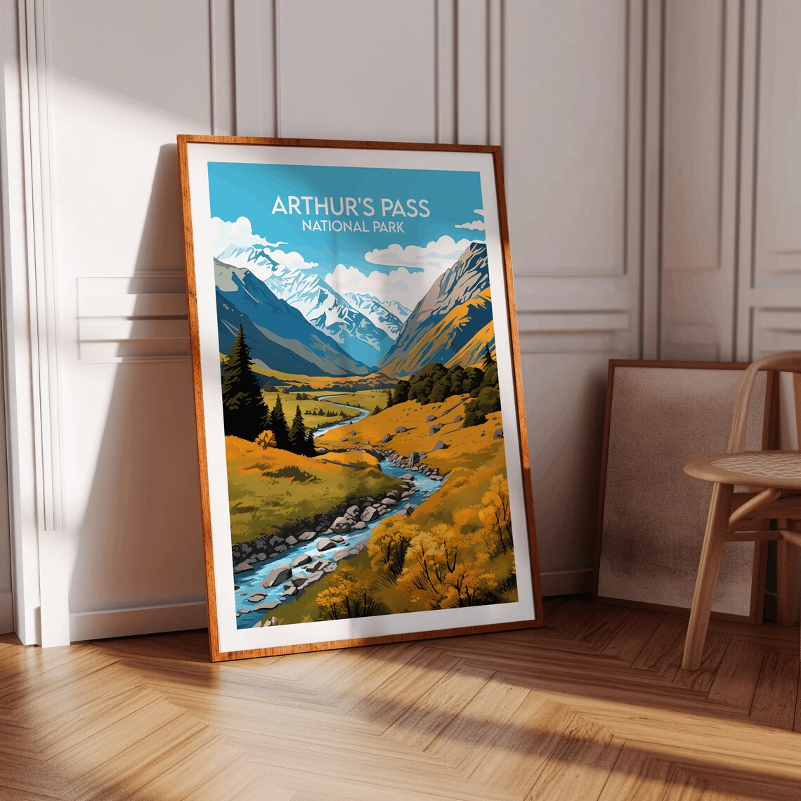 Arthurs Pass National Park Travel Poster, New Zealand - Image 3