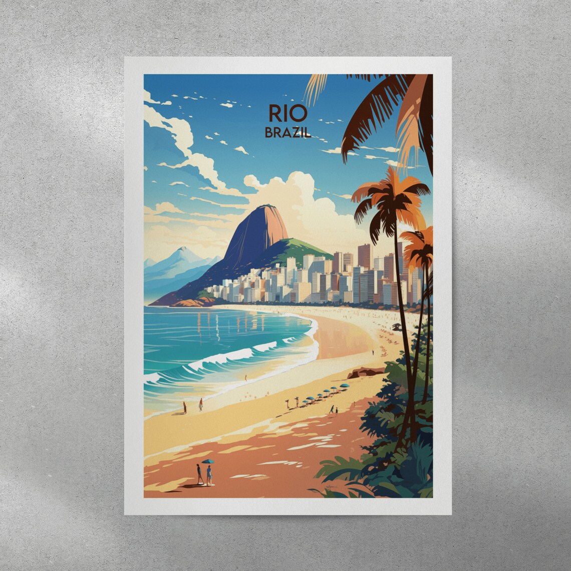 Rio Brazil Copacabana Beach Sugarloaf Mountain Travel Poster - Image 5