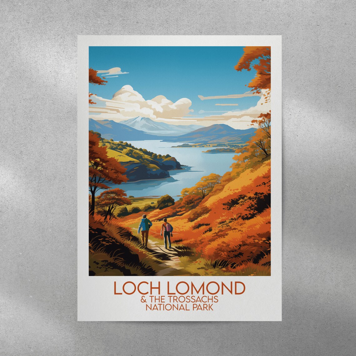 Loch Lomond and the Trossachs Scotland Autumn Hiking Travel Poster - Image 4
