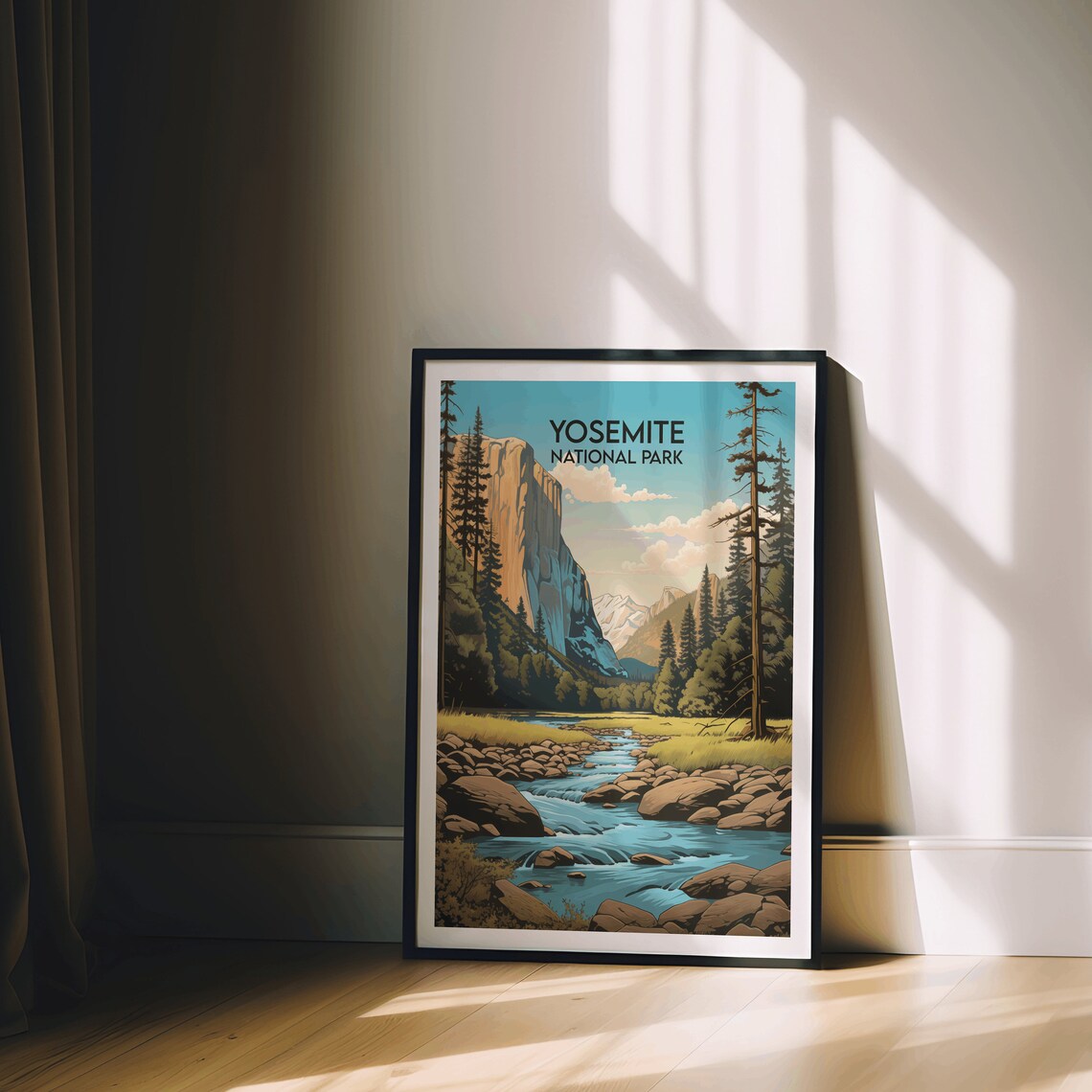 Yosemite National Park El Capitan Valley River Travel Art Poster - Image 2