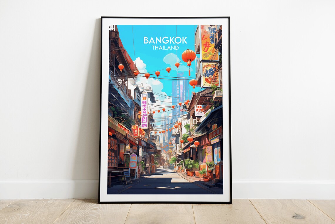 Bangkok Travel Print Thailand Travel Poster
