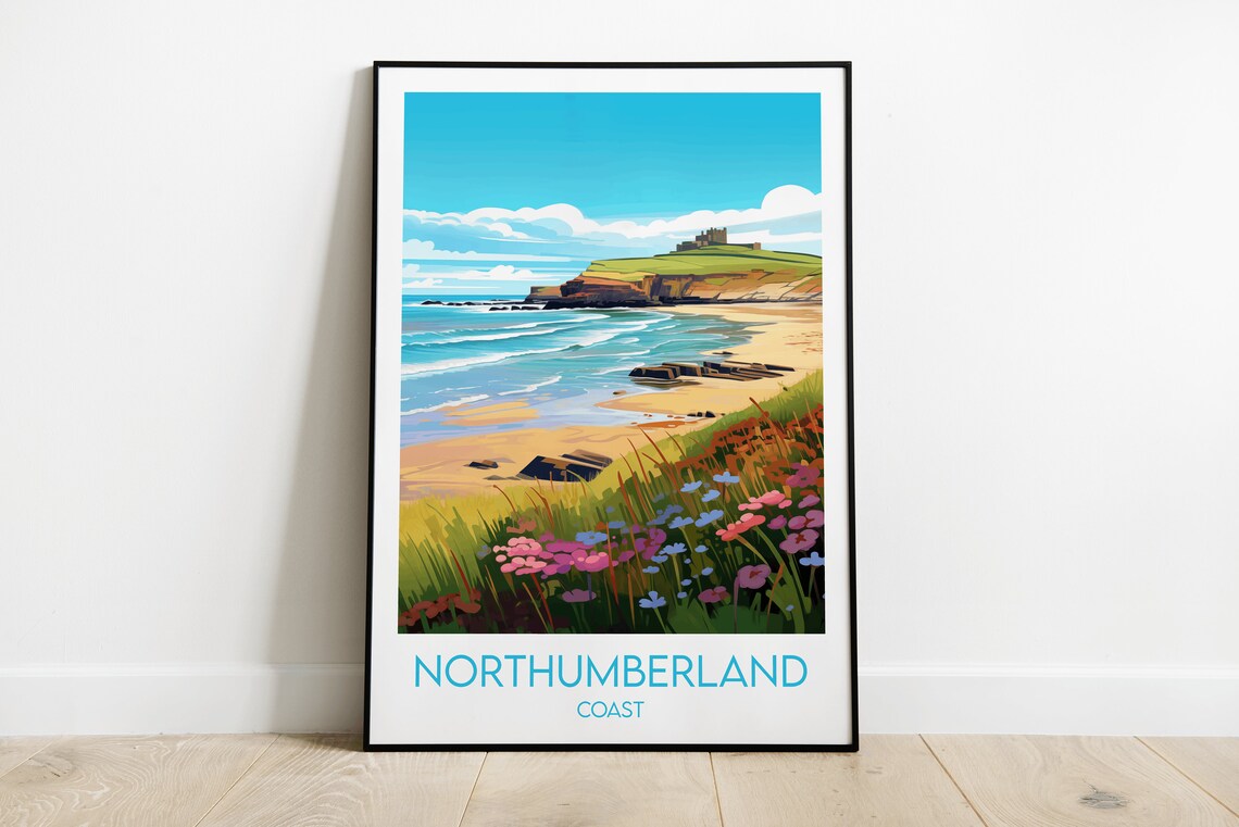 Northumberland Coast Travel Poster, England