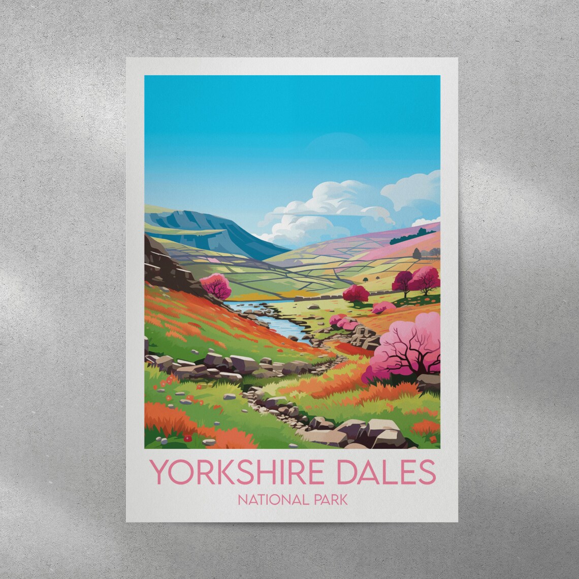 Yorkshire Dales National Park England Autumn Hills Travel Poster - Image 4