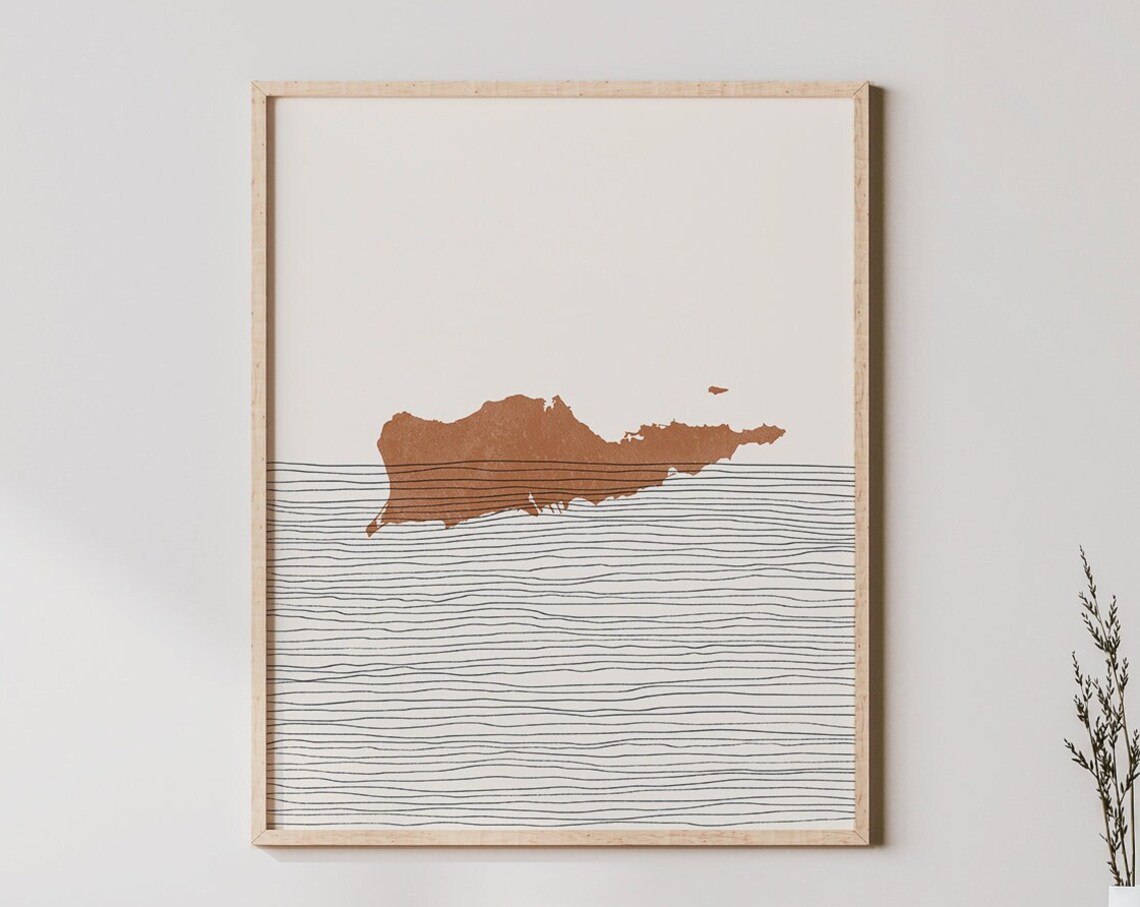 Saint Croix Boho Travel Poster, US Virgin Islands Map