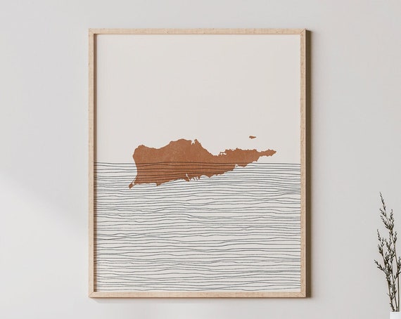 Saint Croix Boho Travel Poster, US Virgin Islands Map