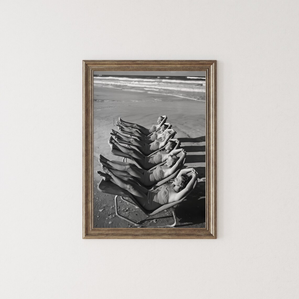 Women Sunbathing On Beach Vintage Art Print - Image 2