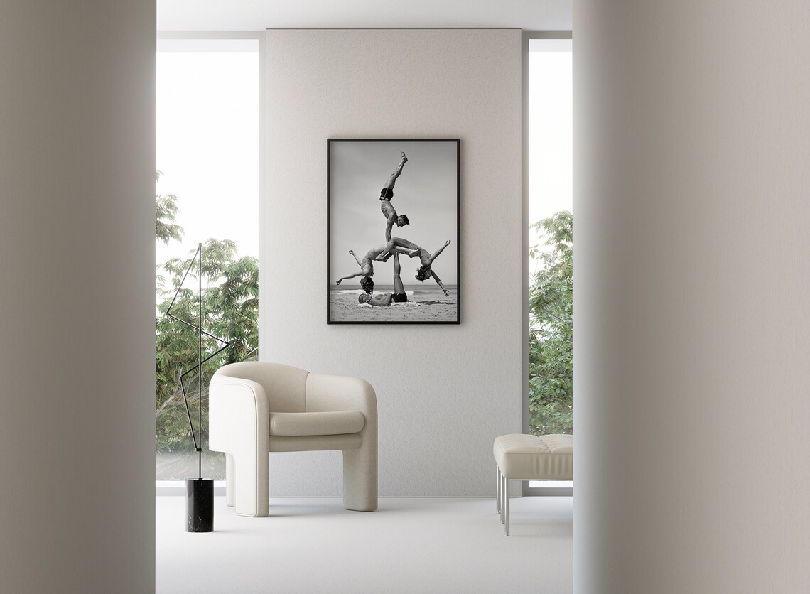 Beach Acrobatics Vintage 1930s Gymnast Poster - Image 4