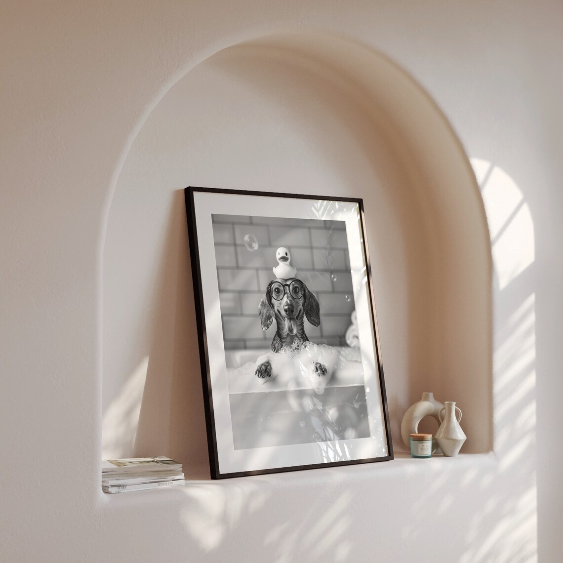Dachshund Bath Rubber Duck Bathroom Poster - Image 4