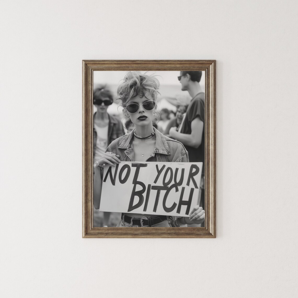 Feminist Not Your Bitch 70s Retro Wall Art Print - Image 2