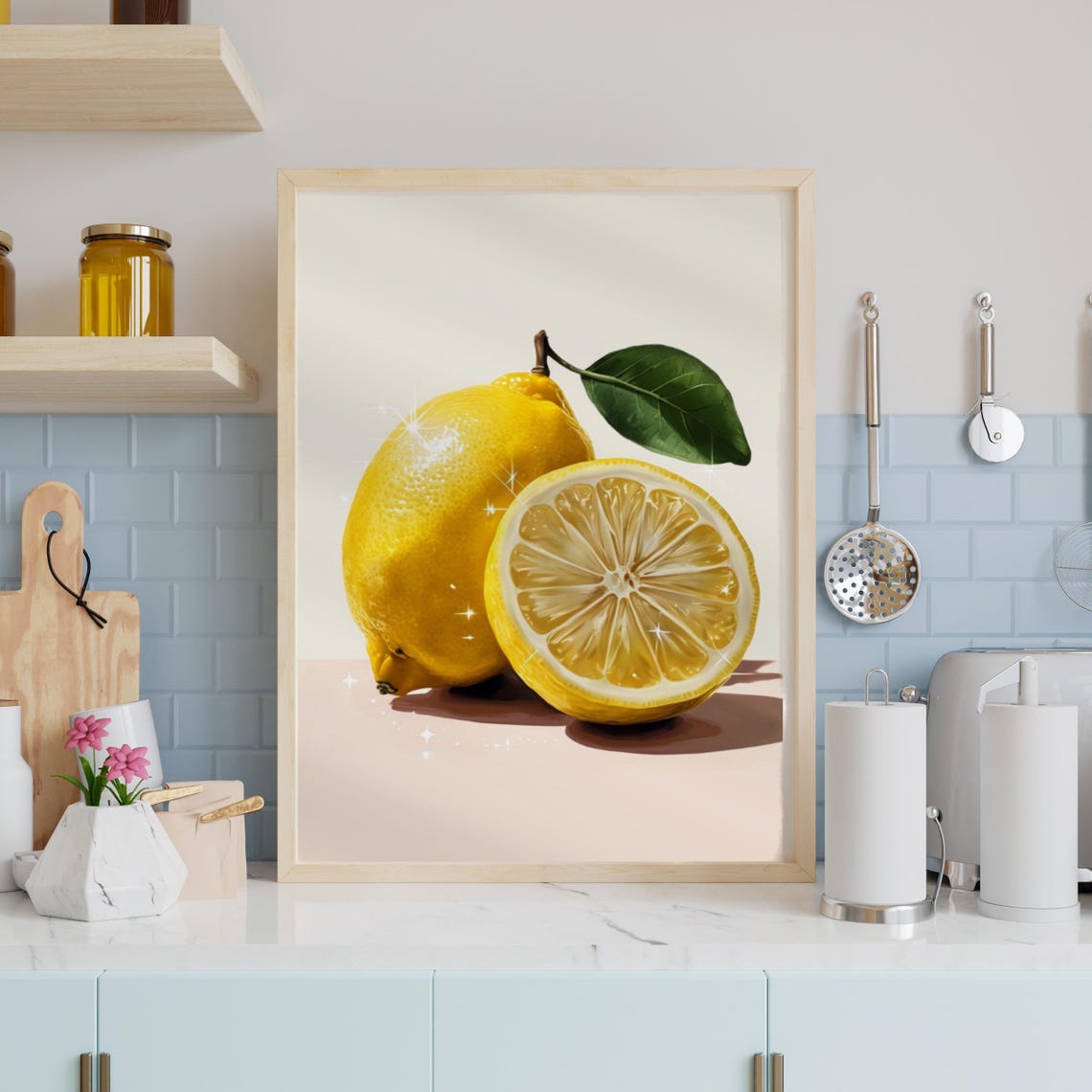 Lemon Art Print Modern Wall Art Kitchen Wall Decor Funky Wall Art Lemon Fruit Wall Art Citrus Wall Art Fruity Poster - Image 4