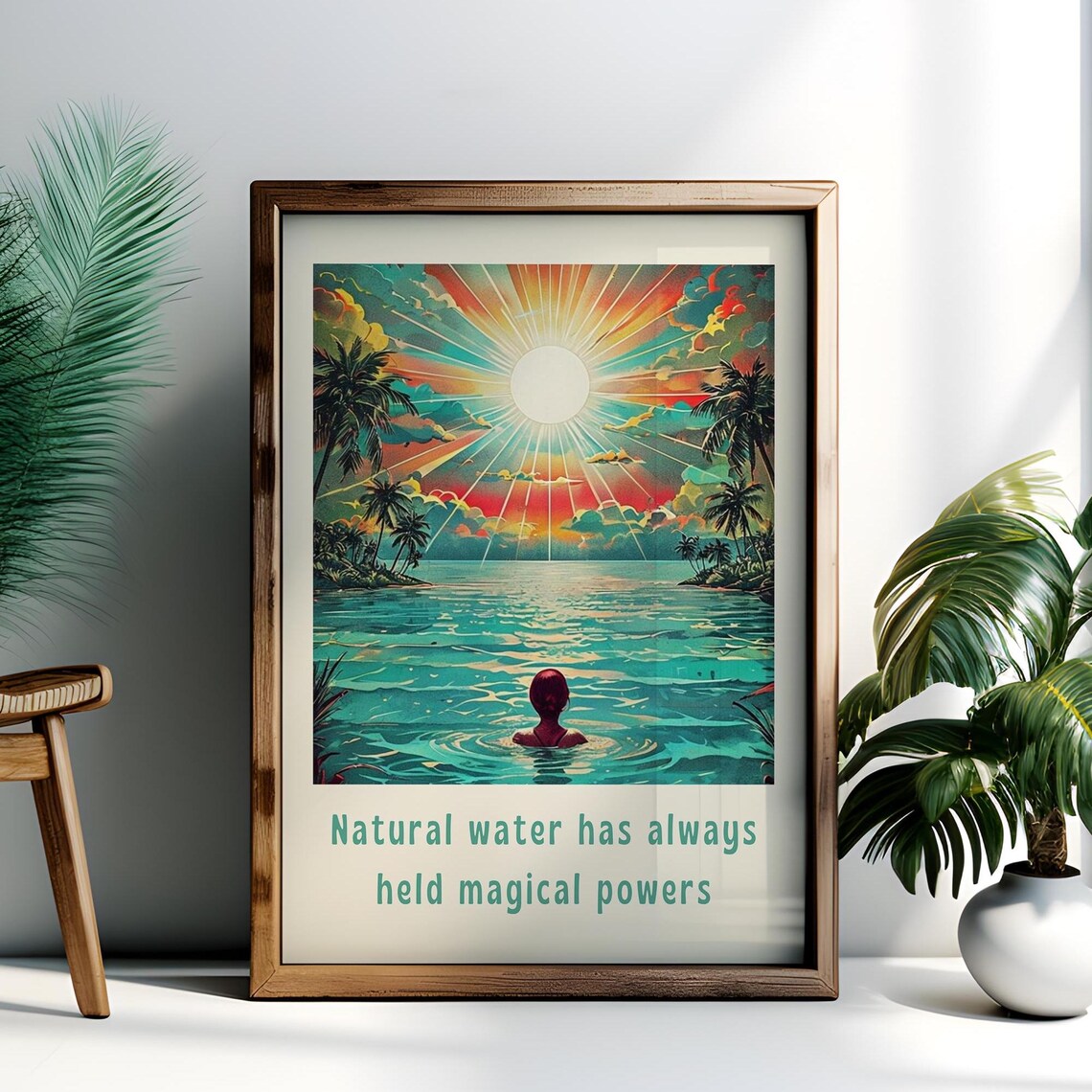 Wild Swimming Natural Water Magical Powers Sunset Ocean Poster - Image 4